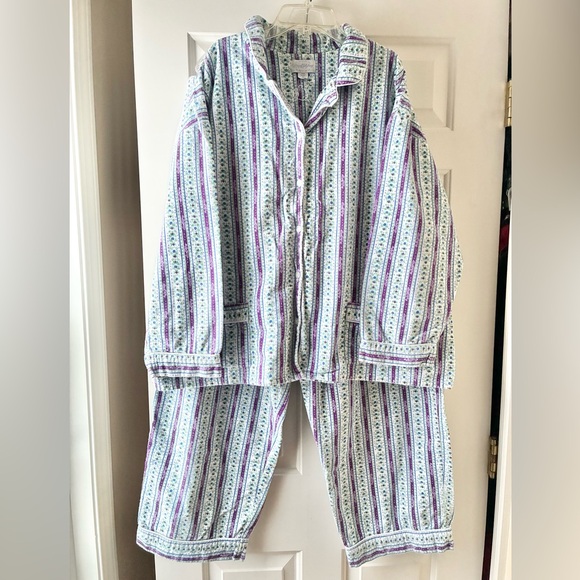 Lanz Of Salzburg Other - Lanz of Salzburg Pajama Set Flannel Cotton Floral Long Sleeve Plus Size 2X